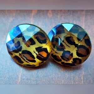 Vintage Leopard print earrings
